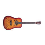 Washburn Washburn Deep Forest Burl Dreadnought Acoustic Guitar, Amber Fade
