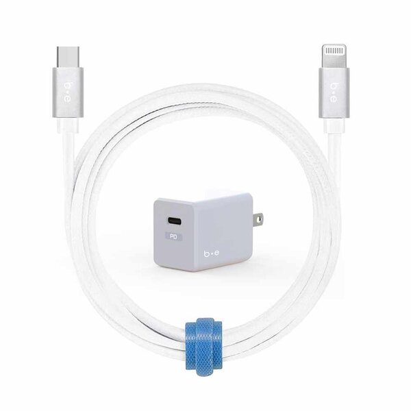 Blu Element Blu Element Wall Charger USB-C 20W PD w/Lightning Cable 4ft White