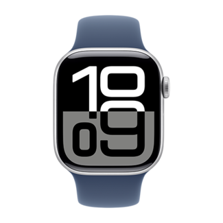 Apple Apple Watch 10 42mm Aluminium Silver case with Denim Sport Band S/M