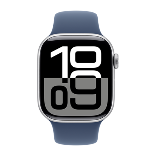 Apple Apple Watch 10 42mm Aluminium Silver case with Denim Sport Band S/M
