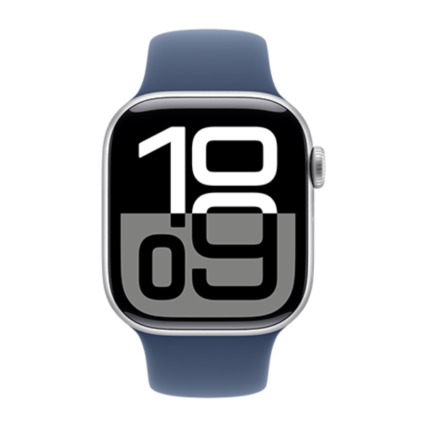 Apple Apple Watch 10 42mm Aluminium Silver case with Denim Sport Band S/M