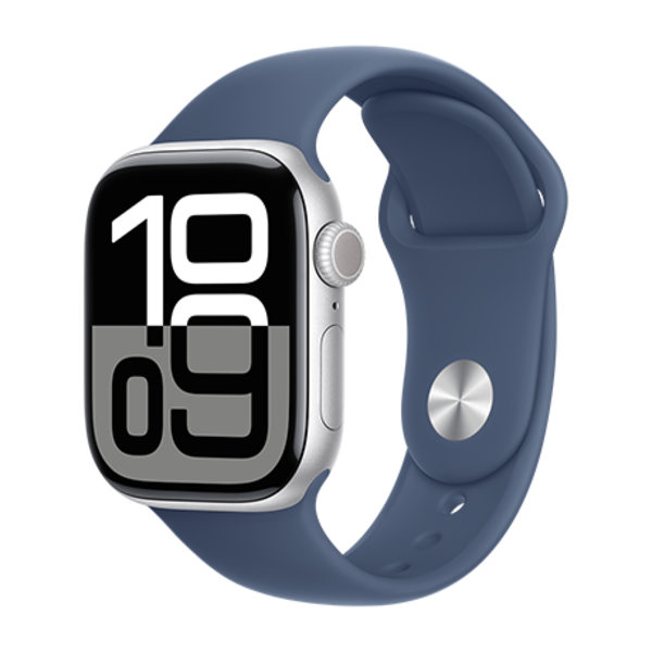 Apple Apple Watch 10 42mm Aluminium Silver case with Denim Sport Band S/M