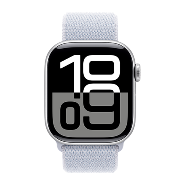 Apple Apple Watch 10 42mm Aluminium Silver case with Blue Cloud Sport Loop Band
