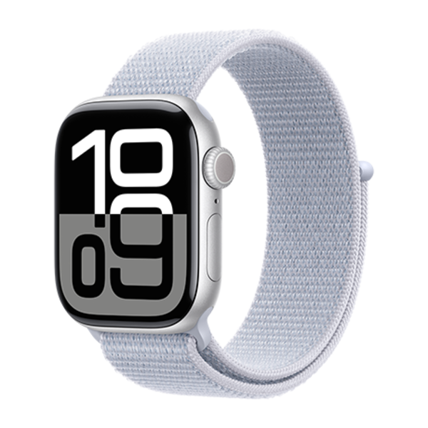 Apple Apple Watch 10 42mm Aluminium Silver case with Blue Cloud Sport Loop Band