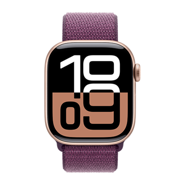 Apple Apple Watch 10 42mm Aluminium Rose Gold case with Plum Sport Loop Band