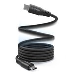 Naztech 6 ft (180cm) ReCoil USB-C to USB-C Magnetic Braided Cable Black