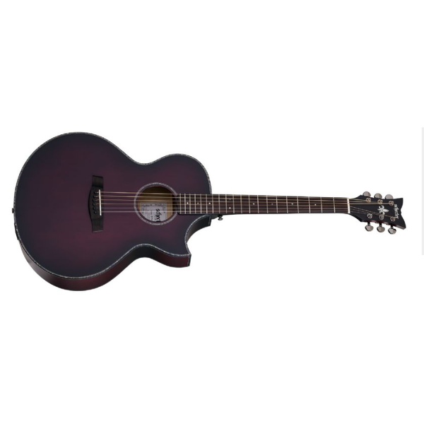 Schecter Orleans Stage Acoustic Electric Guitar, Vampyre Red Burst Satin