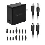 Helix Helix/Retrak Apple/PC Laptop Charger 65W 14 Tips + 6 inch USB-C Cable Black