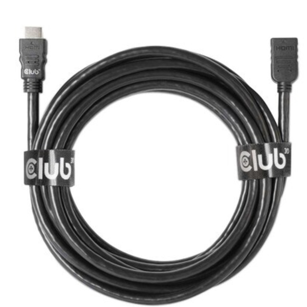 Club3D High Speed HDMI 4K60HZ Extension Cable 5m/16.4ft Male/Female 26 AWG Adapter Black