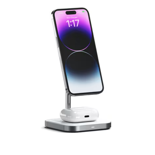 Satechi Satechi Aluminum 2-in-1 Magnetic Qi Wireless Charging Stand Space Grey