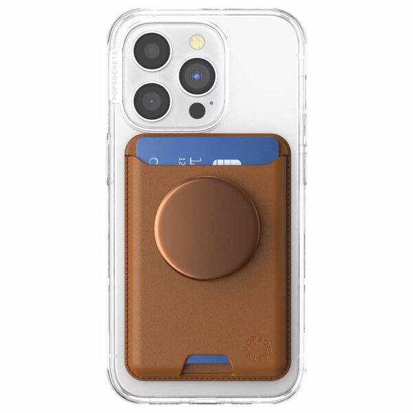 Popsockets PopSockets Softgoods PopWallet+ for MagSafe with Adapter Cognac