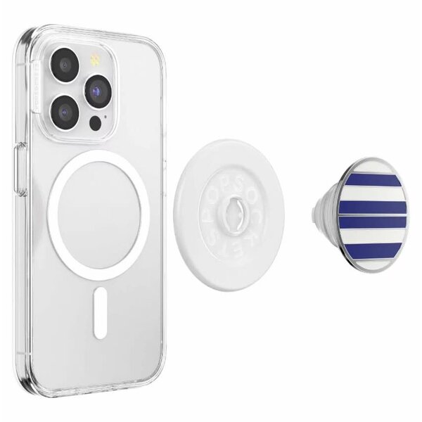 Popsockets *PopSockets PopGrip for MagSafe Round with Adapter Ring Nautical Stripe