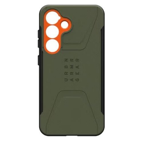 Urban Armor Gear UAG Civilian Pro Rugged Case w/Magnet Olive Drab/Orange for Samsung Galaxy S25