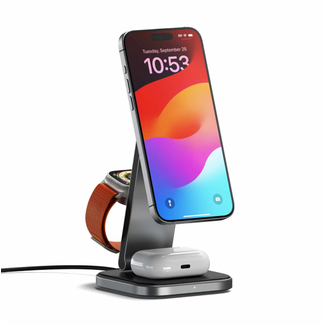 Satechi Satechi 3-In-1 Foldable Qi2 Wireless Charging Stand Space Grey