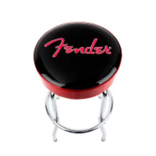 Fender Fender® Red Sparkle Logo Barstool Black and Red Sparkle