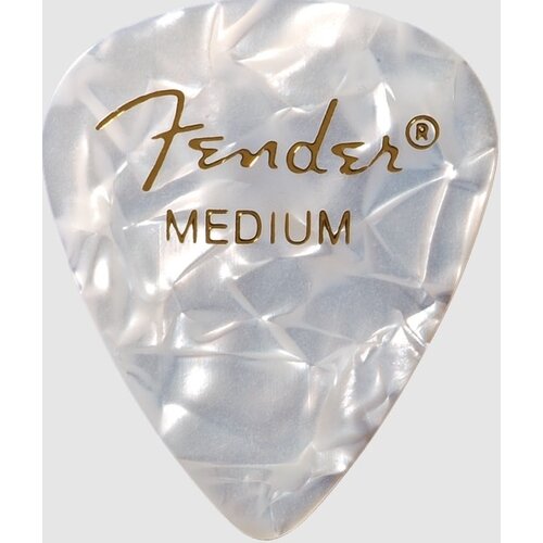 Fender Fender Premium Celluloid 351 Shape Picks Medium White Moto 12 Pack