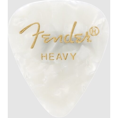 Fender Fender Premium Celluloid 351 Shape Picks Heavy White Moto 12 Pack