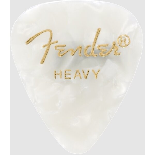 Fender Fender Premium Celluloid 351 Shape Picks Heavy White Moto 12 Pack