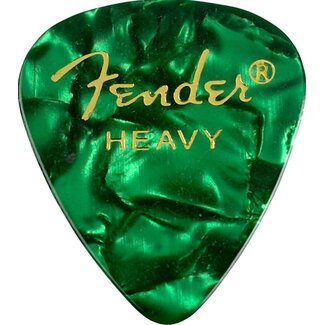 Fender Fender Premium Celluloid 351 Shape Picks Heavy Green Moto 12 Pack