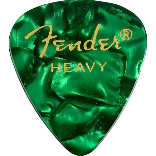 Fender Fender Premium Celluloid 351 Shape Picks Heavy Green Moto 12 Pack