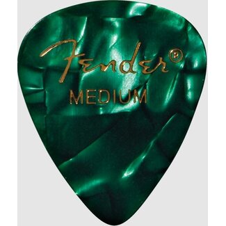 Fender Fender Premium Celluloid 351 Shape Picks Medium Green Moto 12 Pack