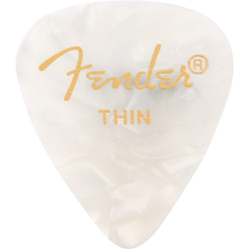 Fender Fender Premium Celluloid 351 Shape Picks Thin White Moto 12 Pack