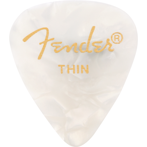Fender Fender Premium Celluloid 351 Shape Picks Thin White Moto 12 Pack