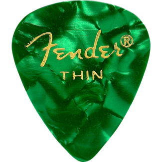 Fender Fender Premium Celluloid 351 Shape Picks Thin Green Moto 12 Pack