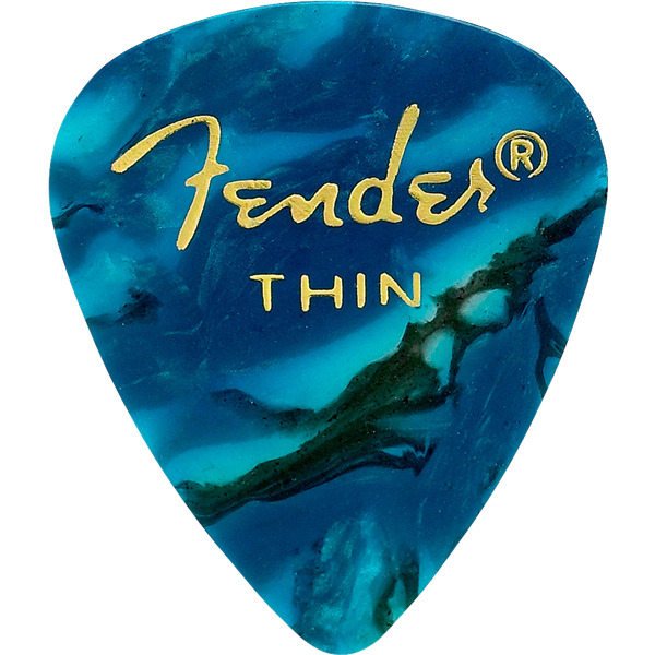 Fender Fender Premium Celluloid 351 Shape Picks Thin Ocean Turquoise 12 Pack
