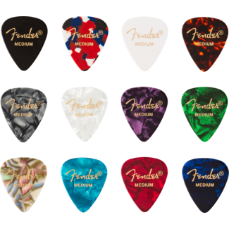 Fender Fender Celluloid 351 Shape Celluloid Medley Medium 12 Pack