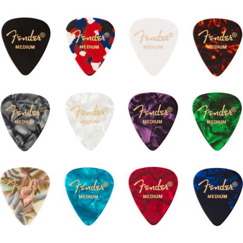 Fender Fender Celluloid 351 Shape Celluloid Medley Medium 12 Pack
