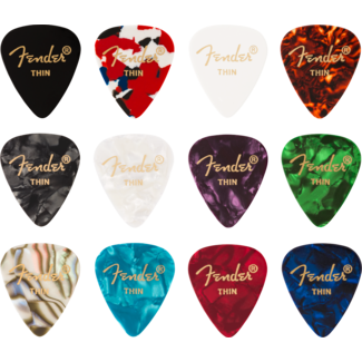 Fender Fender 351 Shape Celluloid Medley Thin 12 Pack