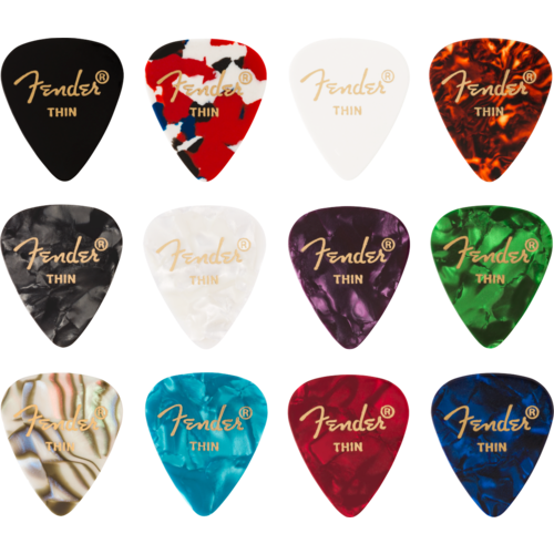 Fender Fender 351 Shape Celluloid Medley Thin 12 Pack