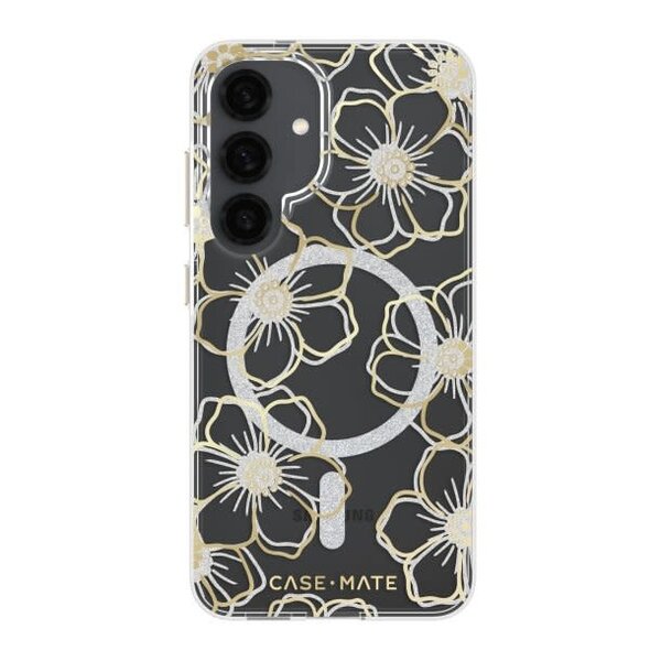 CaseMate Samsung Galaxy S25 Case-Mate Floral Gems Case w/Magnets Gold