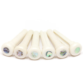 Graph Tech Graph Tech TUSQ Presentation Style Bridge Pins White With Paua Shell Inlay