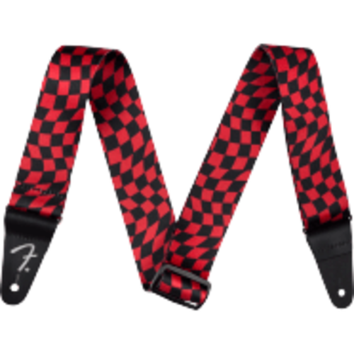 Fender Fender Wavy Checkerboard Polyester Strap Red