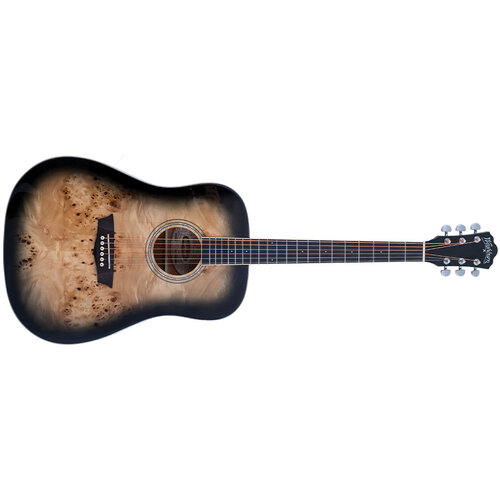 Washburn Washburn Deep Forest Burl Dreadnought Acoustic Guitar, Black Fade