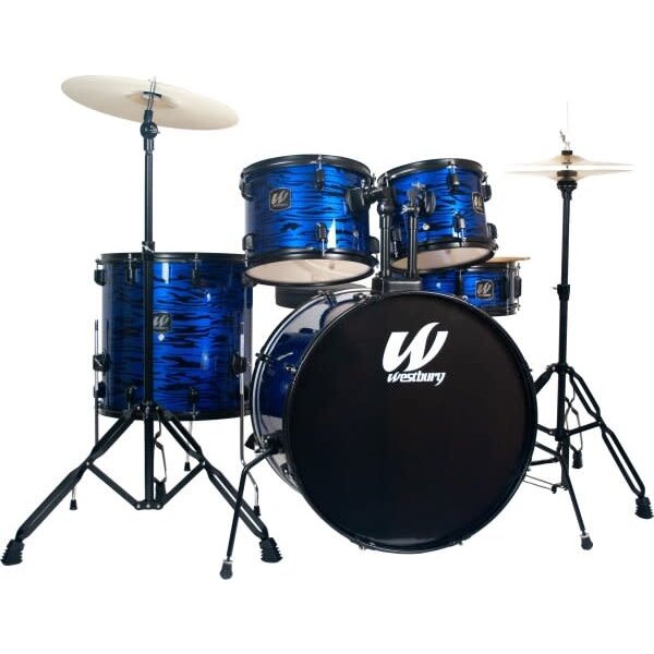 Westbury Westbury 400 Series 5-Piece Stage Drumset With 22" Bass Drum & Throne Blue Oyster