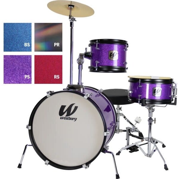 Westbury Westbury 3-Piece Junior Drum Set Complete With Throne Prismatic Finish