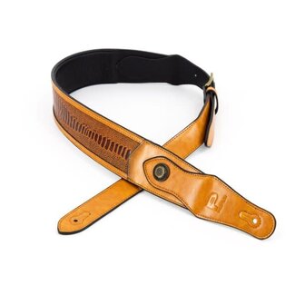Profile Western Strap with Brass Buckle Tan Crocodile Pattern
