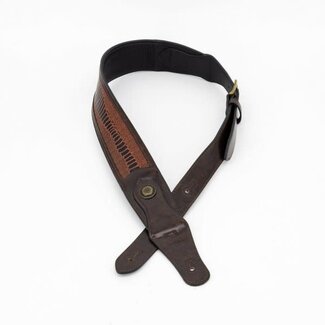 Profile Western Strap with Brass Buckle Brown Crocodile Pattern