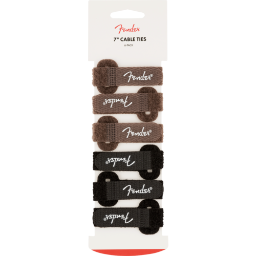 Fender Fender Cable Ties 7" Black and Brown