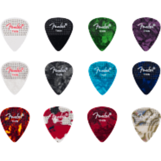 Fender 351 Dotted Celluloid Picks 12-Pack Thin