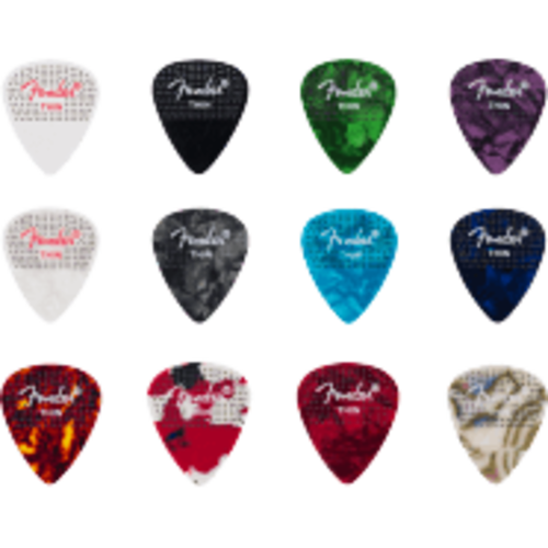 Fender 351 Dotted Celluloid Picks 12-Pack Thin