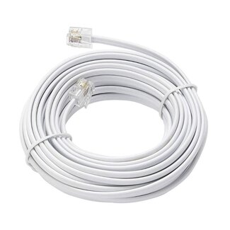 COMTRUE Telephone Extension Line Cord Cable Wire, Land Phone line, White, 25ft, Standard RJ11 Plugs
