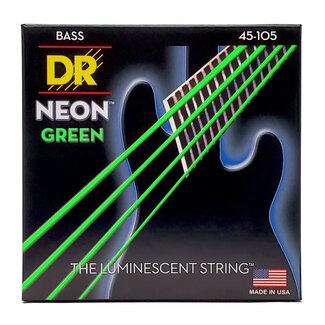 Dr. Strings DR Handmade Strings Neon Green Coated Bass Strings Medium 45-105