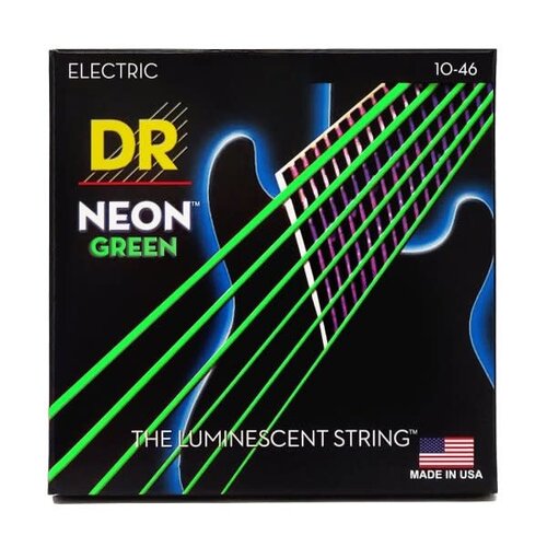 DR Handmade Strings DR Handmade Strings Neon Green Coated Electric Guitar Strings Medium (10-46)