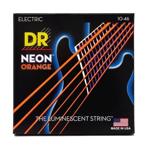 DR Handmade Strings DR Handmade Strings Neon Orange Coated Electric Guitar Strings Medium (10-46)