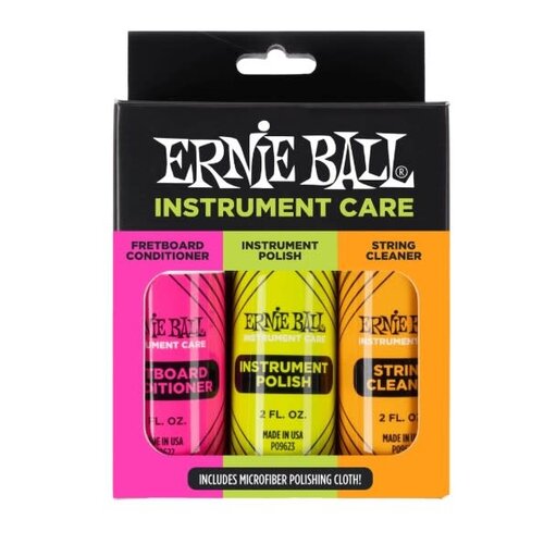 Ernie Ball Ernie Ball Instrument Care 3-Pack with Microfiber Cloth