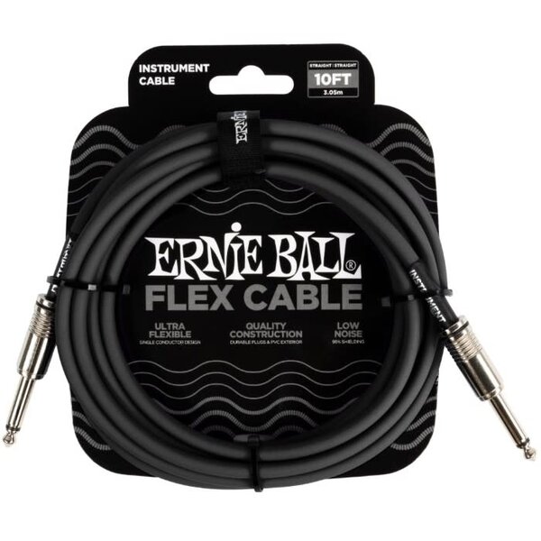 Ernie Ball Ernie Ball Flex Instrument Cable Straight/Straight 10 ft Black